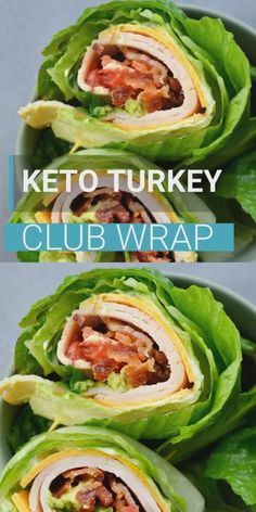 lettuce wraps filled with meat and vegetables on top of each other in a bowl