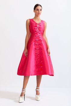 Sierra Darien, Hot Pink Dress, Midi Bodycon Dress, Midi Dress Style, Bandage Dress Bodycon, Swimwear Dress, Brocade Fabric, Luxury Style, Bodycon Midi