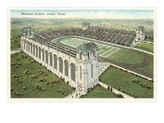 an aerial view of the memorial stadium, atlanta, texas by corbi - print