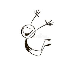 a black and white drawing of a man jumping up in the air royalty illustration stock images