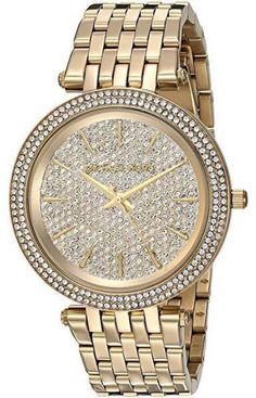 Michael Kors MK3438 Crystal Dial Bezel Gold Tone 39mm Womens Watch Watches Michael Kors, Watches Women Michael Kors, Analog Watches, Mk Watch, Pave Jewelry, Michael Kors Jewelry, Rose Gold Watch, Women Wrist Watch, Stainless Steel Watch