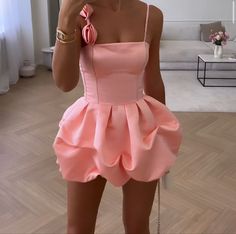 Cute Mini 17th Birthday Dresses Pink Satin Birthday Outfit P423 – PreppyDress