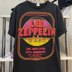 Loose T-shirt Zeppelin Band Rock Short Sleeve #ledzep #ledfuckingzeppelin Band Logo Crew Neck T-shirt For Music Festivals, Band Logo T-shirt For Music Festivals, Crew Neck, Crew Neck T-shirt With Band Logo For Music Festivals, Band Logo T-shirt For Music Festivals With Crew Neck, Retro Tops For Concerts And Music Festivals, Band Merch Crew Neck T-shirt For Festival, Festival Band Merch T-shirt With Crew Neck, Band Merch T-shirt With Graphic Print For Music Festival, Band Merch T-shirt For Fan Merchandise