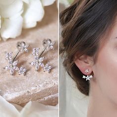 earring crawler, ear climber, gold earrings, pearl earrings, wedding jewelry, wedding earrings, bridal jewelry, bridal earrings, swarovski earrings ► Spend $200 | Receive 10% OFF Your Order with Code: 10OFF200 ► Please note in your order when your wedding date is MEASUREMENTS/MATERIALS: - 18K White Gold over Brass - Cubic Zirconia Crystals - Height 0.8 in (2 cm), Width 0.7 in (1.7 cm) - Hypoallergenic Post ALSO AVAILABLE IN: ► GOLD https://www.etsy.com/listing/612230194/ear-climbers-bridal-earri Earring Crawler, Crystal Headband Wedding, Stud Earrings Wedding, Boho Wedding Earrings, Bridal Earrings Studs, Silver Bridal Earrings, Jacket Earrings, Backdrops Necklace, Jewelry Ear