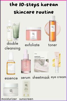 THE 10 STEPS KOREAN SKINCARE ROUTINE Korea Beauty Product, Korean Skincare Exfoliator, Korea Skincare Products, Beauty Of Joseon Skincare Routine, Selfcare Recipes, Anua Skincare, Beauty Of Joseon Sunscreen, Skincare Korea, Korean Moisturizer