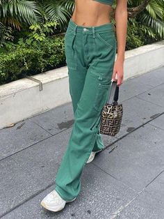 ⚡️Buy Pocket Patched High Waist Cargo Jeans Green M under $43.00 in Jeans.Check reviews and shop Pocket Patched High Waist Cargo Jeans today. Style: Casual, Street Color: Green Main Material: Cotton Blend Fit Type: Regular fit Design: Functional Pockets, Zip & Button Fastening, High Rise Waistline, Multi Belt Loops. ✓2021 CHRISTMAS SALE | $12 OFF OVER $80 CODE: H1 | $20 OFF OVER $120 CODE: H2 | $40 OFF OVER $200 CODE: H3✓Free Shipping on all orders over $69 USD. Green Patchwork Jeans, Green Y2k Jeans For Spring, Trendy Green Bottoms, Y2k Green Cotton Jeans, Casual Green Fitted Jeans, Retro Green Cotton Jeans, Star Patchwork Jeans, Multi Belt, Star Patchwork