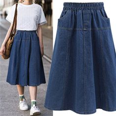 Sewing Skirt, Patterns Skirt, Sewing Patterns Skirt, Casual Denim Skirt, Diy Lampe, 일본 패션, Patterns Sewing