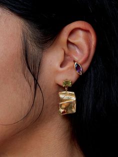 SEER EAR CUFF Modern Gold Marquise Cut Jewelry, Modern Marquise Cut Gold Jewelry, Modern Marquise Cut Gemstone Jewelry, Gold Marquise Gemstone Earrings, Modern Marquise Cut Jewelry For Gifts, Lemon Juice And Baking Soda, Faris Jewelry, Blue Lizard, Chemical Reaction