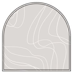 an arched window with wavy lines on the top and bottom, as well as a white background