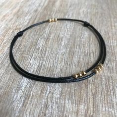 Amelia Black Beaded Anklet Waxed Cord Bracelet Adjustable | Etsy Handmade Black Bracelets With Waxed Cord, Handmade Adjustable Waxed Cord Anklets, Handmade Black Anklets For Summer, Adjustable Black Ankle Wrap Anklets, Handmade Adjustable Black Anklet, Ankle Braclets, Black Anklet, Wax Cord Bracelet, Anklet Designs