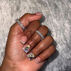 It Girl – The Nail Engineer Glitter Short Nails Acrylic, Birthday Nail Black Women, Mini Short Nails, Bright Nails With Rhinestones, Nail Art Shorts, Nail Overlay Designs, Short French Tips Acrylic Nails, Medium Nail Sets, Short Glitter Acrylic Nails