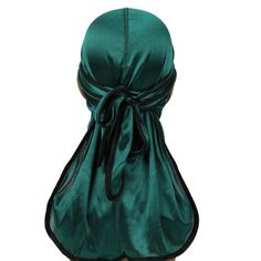 Green Silk Durag w/ Black Lining - Taelor Boutique Baseball Hat Style, Baseball Cap Fashion, Baseball Caps Fashion, Scarf Head, Chemo Caps, Turban Hat, Cap Fashion, Satin Material, Green Silk