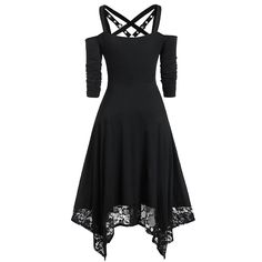 Halloween Medieval Dress For Women Off Shoulder Floral Lace A Line Evening Party Dress Slim Gothic Vintage Corset Dress, Cocktail Dress Plus Size, Cocktail Dress Plus, Shoulder Harness, Vintage Corset, Punk Outfits, Gothic Dress, Lace Hem, Dress Plus Size