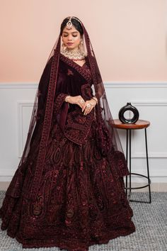 Item: Lehenga Set ( Lehenga Skirt, Blouse and 2 Dupatta) Indulge in the richness of luxury with our Deep Burgundy lehenga, a mesmerizing ensemble that captures the essence of elegance and sophistication. Adorned in the deep, intoxicating hue. Each intricate detail of this premium designer wear lehenga is meticulously handcrafted by our skilled artisans, weaving a tapestry of intricate patterns and motifs, dipped in Self hues The double dupatta drapery with embroidery adds a touch of luminous all Lehenga With Double Dupatta, Burgundy Lehenga, Indian Wedding Lehengas, Double Dupatta, Special Occasion Gowns, Bridal Lehenga Red, Skirt Blouse, Lehenga Skirt, In The Deep