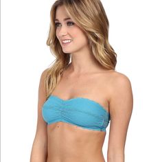 A Classic Bandeau That You'll Reach For Time And Time Again. Stretch Floral Lace All Over Provides A Comfortable Fit, Pull On Style, See Thru Back. Nwt Calvin Klein Seamless Swimwear For Summer, Calvin Klein Seamless Swimwear For Beach, Strapless Seamless Bra For The Beach, Blue Bra With Removable Pads For Beach, Strapless Bra Friendly Beach Top, Stretch Strapless Bra For The Beach, Casual Calvin Klein Swimwear For Beach, Calvin Klein Blue Swimwear For Summer, Blue Summer Bra With Removable Pads