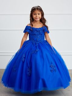 Off The Shoulder Communion Flower Girl Pageant Floral Lace Dress Off-shoulder Dresses For Prom Season Pageants, Blue Lace Pageant Dress, Off-shoulder Tulle Dress For Quinceanera, Blue Lace Dresses For Pageant, Blue Lace Dress For Pageant, Blue Lace Dresses For Pageants, Blue Off-shoulder Dress For Quinceanera, Blue Off-shoulder Quinceanera Dress, Royal Blue Ball Gown