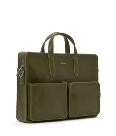 Green Rectangular Laptop Bag For On-the-go, Functional Rectangular Briefcase With Laptop Sleeve, Modern Rectangular Case Bag With Zipper Pocket, Modern Cases With Zipper Pocket For Everyday Use, Modern Cases With Zipper Pocket, On-the-go Satchel Briefcase With Zipper Pocket, Modern Rectangular Laptop Bag With Adjustable Strap, Modern Green Shoulder Bag With Luggage Sleeve, Modern Leather Briefcase With Zipper Pocket