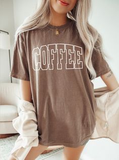 ESPRESSO BROWN COMFORT COLOR TEE // SIZE UP FOR AN OVERSIZED FIT Espresso Brown, Kids Corner, Comfort Colors Tee, Comfort Color, Basic Outfits, Bedroom Lighting, Dress Accessories, Espresso, Graphic Tee