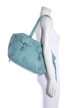 Prada Light Blue Shoulder Bag with dual front pockets on both side, dual shoulder straps and silver hardware. This item is in good condition; some wear/discoloring to exterior and interior.Length: 14"Depth: 5"Height: 10" Brand = Prada Color = Light Blue Condition = Good Item Number: 24522-2 Item ID: 147422 Category: Shoulder Bag Blue Shoulder Bag, Bag Prada, Color Light Blue, Bag Light, Vuitton Bag, Casual Backpack, Blue Jacket, Brunei, Prada Bag