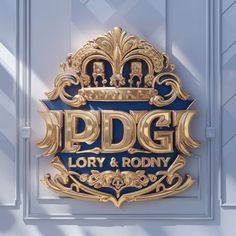 the logo for pddg lorry & rody is shown in gold and blue