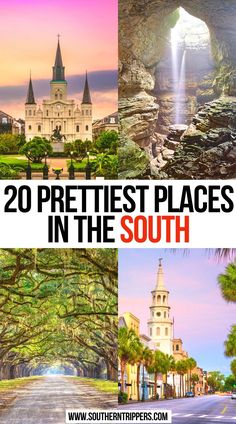 Prettiest Places in the South Pretty Places To Visit In The Us, Southeast Us Vacation Ideas, South East Road Trip Usa, Southern States Road Trip, Road Trip Southern States, Southeast Road Trip, Prettiest Places In The Us, Top Places To Visit In The Us, Southern Vacation Spots