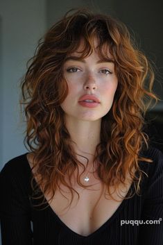 Hairstyles Shag Haircut For Fine Curly Hair, Curly Shag With Bangs, Wavy Fringe, Bangs Wavy Hair, Fringe Hair, Natural Curly Hair Cuts, Textured Curly Hair, Extension Hair