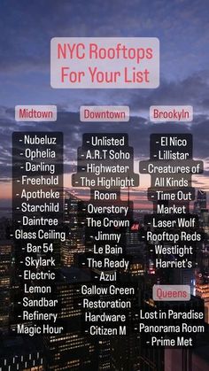 the new york rooftops for your list is shown in this screenshot from their website