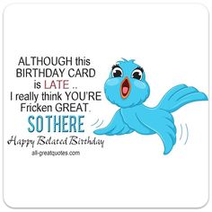 a birthday card with an image of a blue bird