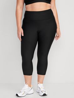 elasticized waist breathable go-dry wicks moisture sits at belly button fitted hits mid-calf 21" inseam models are approx.  5'9" and wear sizes s (4), l (12), and xl (18)machine wash according to the care instruction label Compression Activewear With Elastic Waistband, Hip-length, Black Yoga Pants With 5-inch Inseam For Gym, Casual Black Go-dry Leggings, Gym Bottoms With 4-way Stretch In Capri Length, Gym Capri-length Bottoms With 4-way Stretch, Gym Capri Bottoms With 4-way Stretch, 4-way Stretch Capri Bottoms For Gym, 4-way Stretch Capri Length Bottoms For Gym, High Stretch Solid Color Capris For Sports