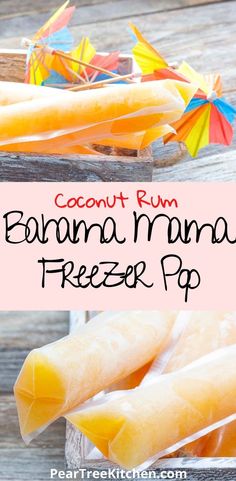 coconut rum, banana and freezer pops are the perfect summer treat for kids to make