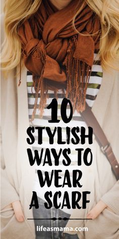 Winter, Summer, Spring or Fall- it's always a good time to wear a scarf. If you're always at a loss for how to tie your scarf, or just want something new, this is a great list! Wearing A Scarf, Wear A Scarf, Mode Tips, Ways To Wear A Scarf, How To Wear A Scarf, Looks Party, To Wear, Scarf Tying, How To Wear Scarves