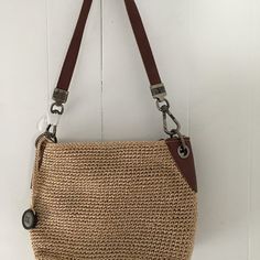 Dimensions: 12"W X 8"H X 4"D Brown/Cream. Made By The Sak The Sak Women's Bag Msrp: $89.99 Everyday Pouch Straw Bag With Top Carry Handle, Brown Crochet Shoulder Bag For On-the-go, Everyday Straw Pouch Bag With Detachable Handle, Everyday Straw Bag With Detachable Handle, Everyday Use Straw Pouch Bag With Detachable Handle, Everyday Crochet Bucket Bag With Removable Pouch, Everyday Use Straw Bag With Detachable Handle, Everyday Crochet Crossbody Bag With Removable Pouch, Crochet Bucket Bag With Removable Pouch