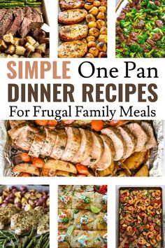 one pan dinner recipes for frugal family meals