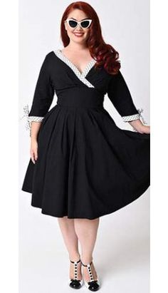 Vintage Plus Size Fashion, Moda Pin Up, Black Plus Size Dress, Vintage Dresses Online, Burlesque Vintage, Vintage Plus Size, Plus Size Gowns, Pin Up Outfits