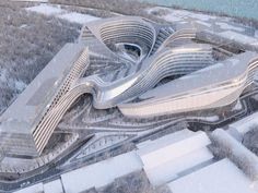 zaha hadid futuristische architektur beko gebäude Hadid Architecture, Zaha Hadid Architecture, Zaha Hadid Design, Futuristic Building, Parametric Architecture, Zaha Hadid Architects, Organic Architecture, Iconic Buildings, Zaha Hadid