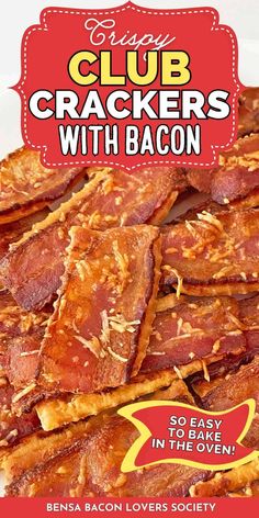 the back cover of crispy crackers with bacon