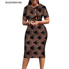 Buy African Print Dresses for Women Short Sleeve Dashiki Traditional Clothing WY6482 at Walmart.com African Wear For Ladies, African Print Dresses For Women, Dresses For Women Short, Kitenge Designs, African Traditional Wear, Dress Ankara, Fashion Feminine