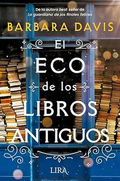 a book cover with books stacked up in front of a window and the words eco del los libros antigus