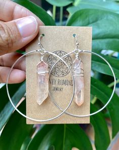 ⭐️Healing quartz Crystal property has been know for centuries to restore balance in the body, rid away negativity, and improve intuition. Why not wear them on your ears in these beautiful boho chic hoops! Not two crystals will look exactly the same but they are picked out where shape and size are as close as possible. Crystals are soured in their natural form and are not perfect, they may have slight cracks and blemishes and not uniformed. OPTIONS: White Angel Aura Pink Angel Aura Blue Angel Aur Spiritual Hoop Earrings With Ear Wire, Adjustable Bohemian Crystal Earrings, Adjustable Spiritual Hoop Earrings, Bohemian Hypoallergenic Hoop Jewelry, Adjustable Hoop Spiritual Earrings, Adjustable Hoop Earrings With Spiritual Style, Bohemian Nickel-free Wrap Earrings For Gift, Bohemian Circle Hoop Earrings For Gift, Bohemian Hoop Wrap Earrings