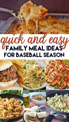 quick and easy family meal ideas for baseball season