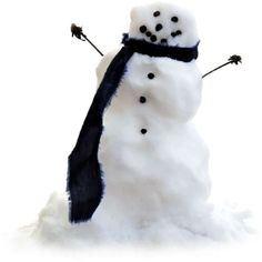 a snowman is wearing a scarf and hat