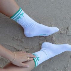 One Size. (Women’s 6 Men’s 10) New Without Tags Casual Summer Streetwear Socks, Sporty Spring Streetwear Socks, Sporty Green Socks For Spring, White Casual Socks For Spring, Casual White Socks For Spring, Casual White Socks, Comfortable White Socks, White Socks, Woman Weaving