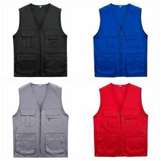 Please note this is in Asian sizing, smaller than western size e.g. UK, US, AU. Please check the measurements carefully before making a purchase. Please allow 2-4cm discrepancy due to different measurement method. If you are not sure which size to buy, please provide height and weight, we will recommend a suitable size. Men Multi Pocket Utility Waistcoat Work Jacket Gilet Fishing Hunter Vest Fashion L: waist 70-76cm/27.5-29.9in, fit for 165-170cm, 50-57kg XL: waist 76-83cm/29.9-32.6in, fit for 1 Fishing Jacket, Vest Designs, Work Jacket, Tag Sale, Vest Fashion, Work Jackets, Height And Weight, Main Colors, Vest Dress