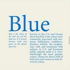 blue is the color of the u s and europe, shown in an article about colors