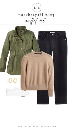 Olive Jacket Outfits For Women, Utility Jacket Women Outfit, Spring 2023 Capsule Wardrobe, Spring 2023 Capsule, Utility Jacket Women, Utility Jacket Outfit, Olive Vest, Clean Closet, Mom Outfit Ideas