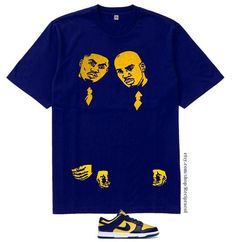 `-~~-~.A .... Brand new 100% cotton Navy Blue 6.oz shirt featuring an Yellow  plastisol  screen print on the chest. A great shirt to match with your  dunk sneakers.  BODY LENGTH in inches. SMALL 26.5 MEDIUM 27.5 LARGE 29 XL 30.5 2XL 32 3XL 33.5 BODY WIDTH SMALL 18 MEDIUM 20 LARGE 22 XL 24 2XL 26 3XL 28 Blue Graphic Print Shirt For Streetwear, Blue Hip Hop T-shirt With Screen Print, Blue Graphic Print Shirt For Fans, Throwback Blue T-shirt For Streetwear, Blue Shirt With Screen Print For Fan Merchandise, Blue Cotton Throwback T-shirt, Blue Fan Apparel Shirt With Screen Print, Michigan Dunks, Jordan Aqua