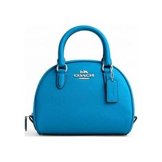 Crossgrain leather Inside multifunction pocket Zip closure, fabric lining Handles with 2 3/4" drop Detachable strap with 22 1/2" drop for shoulder or crossbody wear 8" (L) x 6" (H) x 5" (W) Size: small.  Color: Blue.  Gender: female.  Age Group: adult. Blue Gender, Handbag Accessories, Cloth Bags, Coach Bags, Electric Blue, Designer Handbags, Gender Female, Sydney, Bags Designer