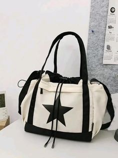 Star Bags, Drawstring Handbag, Tote Bag Luxury, Nylon Tote Bag, Fashion Star, Beg Tangan, Women Crossbody Bag, Nylon Tote Bags, Travel Handbags