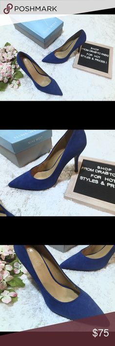 Nine West Blue suede heels So beautiful  Blue suede Brand new! Nine West Shoes Heels Blue Summer Heels For Workwear, Blue Summer Heels For Work, Blue Heels For Summer Workwear, Blue Heels For Office In Summer, Blue Heels For Summer Office Wear, Blue Summer Office Heels, Elegant Blue Heels For Work, Blue Heels For Work, Blue High Heel Heels For Workwear