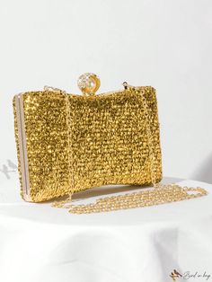 Bird in Bag - Exquisite Rhinestone Evening Clutch Bag - Sophisticated Formal Handbag, Crafted to Perfection Gold Clutch With Rhinestones For Night Out, Gold Rhinestone Clutch For Night Out, Elegant Gold Embellished Bag, Embellished Rectangular Evening Bag For Night Out, Gold Shoulder Bag With Rhinestones For Night Out, Chic Gold Embellished Evening Bag, Embellished Rectangular Bags For Night Out, Embellished Rectangular Bag For Night Out, Square Evening Bag With Rhinestones For Party